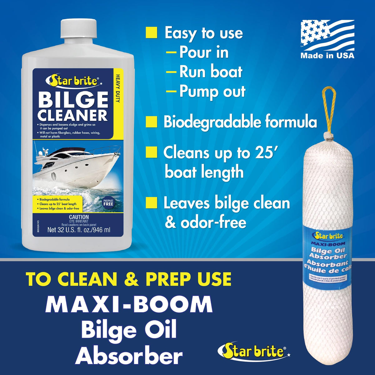 STAR BRITE 080532PW STAR BRITE Heavy Duty Bilge Cleaner - Emulsifies Oil, Fuel & Grease