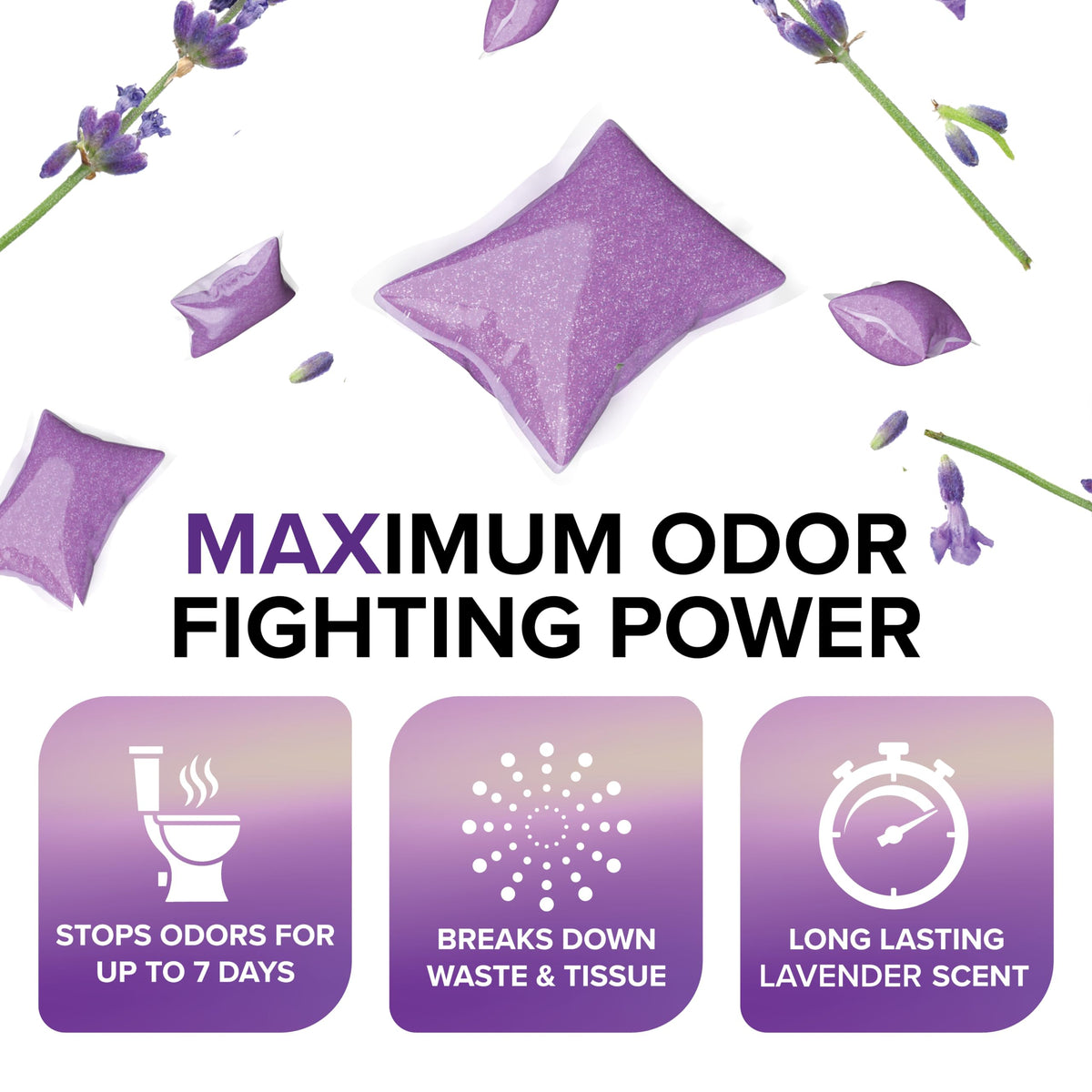 CAMCO 41553 Camco TST MAX RV Toilet Treatment Drop-INs - Lavender 30-pk Made in the USA