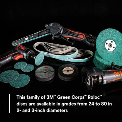 3M 36535 3M Green Corps Roloc Disc, 36535, 60 grit, 3 in, 25 Discs