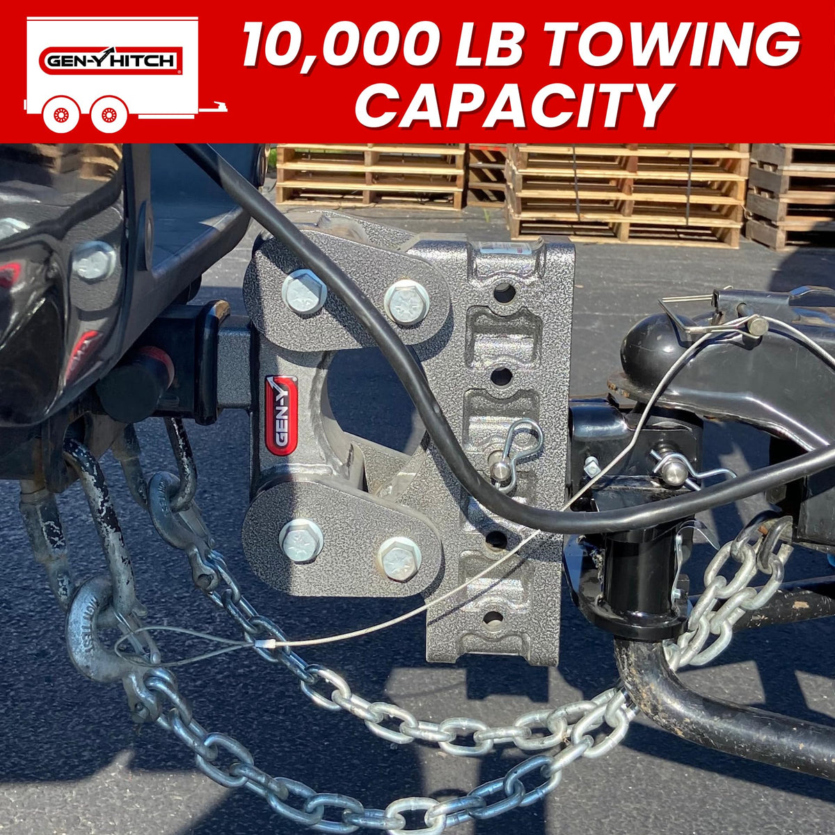 GEN-Y HITCH GH-2325 GEN-Y Hitch Heavy Duty Tow Hitch for 2.5" Receiver - 7.5" Drop/Rise with 5 Adjustable Positions, Includes Dual Ball Mount, Pintle Lock and Pins, 10,000 lbs Towing Capacity, 1,100 lbs Tongue Weight