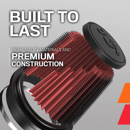 K&N FILTER RF-1044 K&N High-Flow Original Lifetime Universal Clamp-On Air Filter: High Performance, Premium, Washable: Flange Diameter: 6 In, Filter Height: 8 In, Flange Length: 0.625 In, Shape: Round Tapered, RF-1044