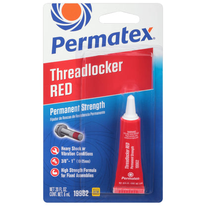PERMATEX 19962 Permatex 19962 Permanent Strength Threadlocker Red, 6 ml