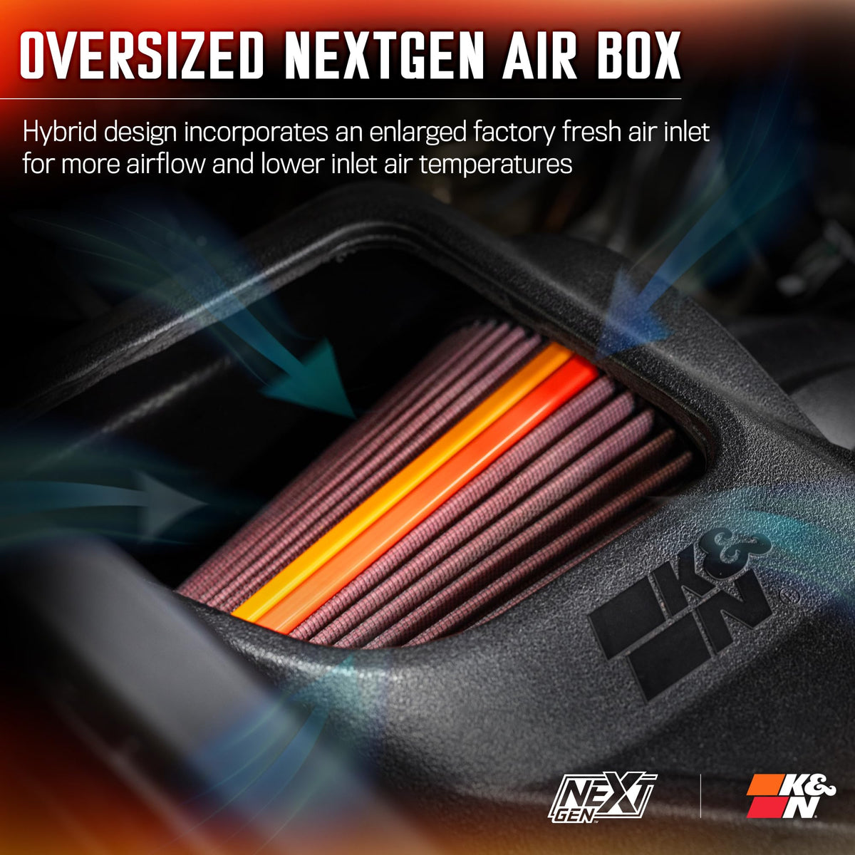 K&N FILTER 50-2631 K&N NextGen Cold Air Intake System: High-Flow Cotton Filter: Compatible with 2025-2026 FORD Bronco; 50-2631