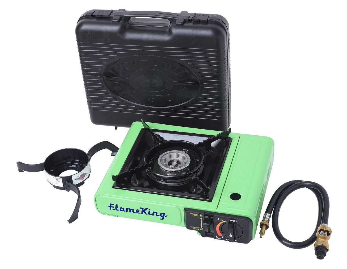 FLAME KING VT-505 Flame King YSNVT-505 Dual Fuel Butane & Propane Gas Camping Stove with Single Burner, Portable and Great for Outdoor Cooking, Backpacking