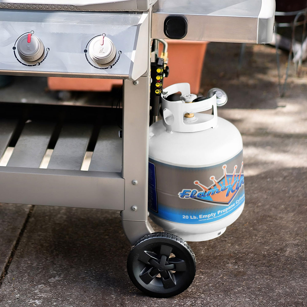 FLAME KING YSN201 Flame King YSN-201 20-Pound Steel Propane Tank Cylinder with Type 1 OPD Valve, White