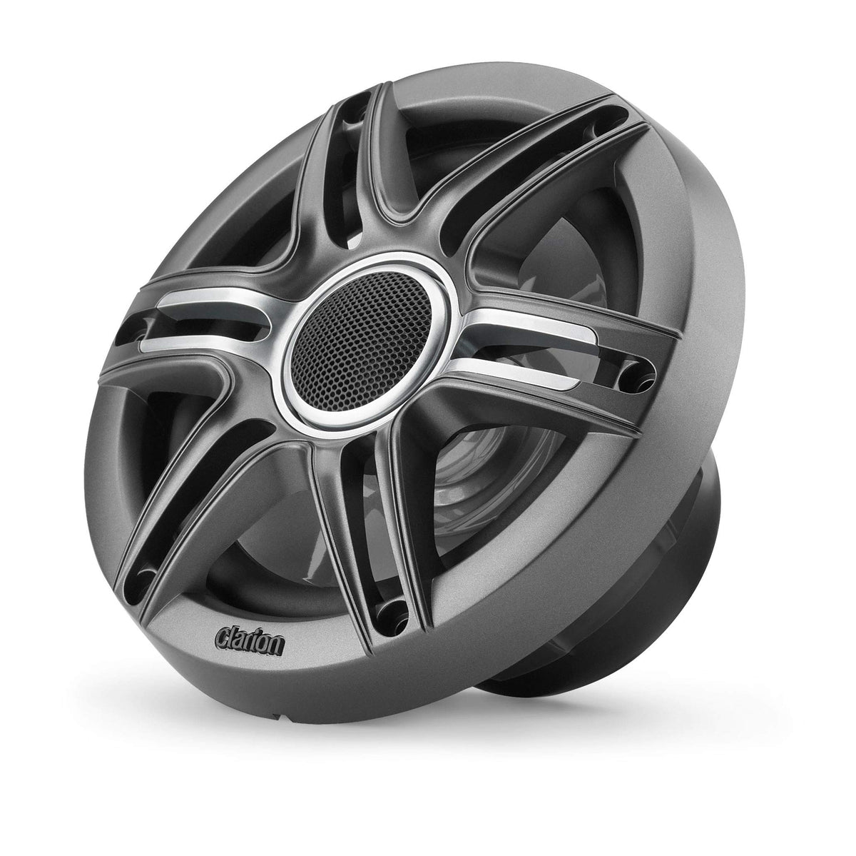 CLARION 010-03047-00 Clarion CMSP-651-SWG Premium 6.5-inch Coaxial Marine Speakers, 50W RMS, with White & Gray Metallic Grilles