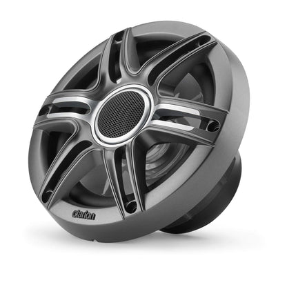 CLARION 010-03047-00 Clarion CMSP-651-SWG Premium 6.5-inch Coaxial Marine Speakers, 50W RMS, with White & Gray Metallic Grilles