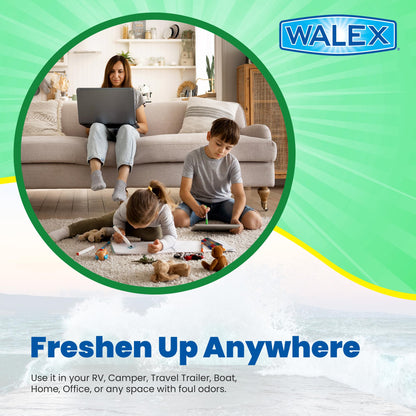 WALEX ASSURE32OM Walex Assure RV Odor Eliminator Air Freshener Spray - Neutralizes Airborne Odors & Freshens Fabrics, Instant Odor Elimination with Natural Essential Oils, Pet Safe, Long Lasting; Ocean Mist, 32 oz
