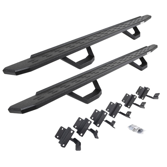 GO RHINO 6961508720T Go Rhino RB30 Running Boards, Brackets, & 2 Pair of Drop Steps | Galvanized Steel, Protective Bedliner Coating | 6961508720T | Fits 2004-2014 Ford F-150 Super Crew Pickup