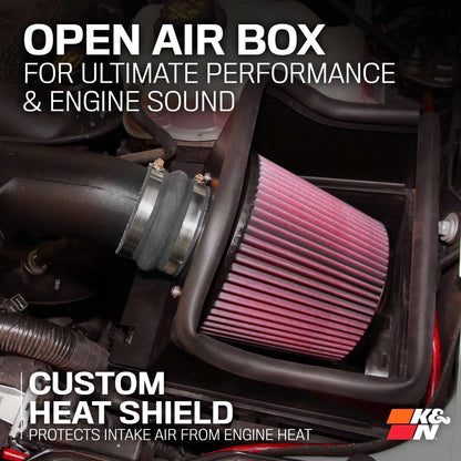 K&N FILTER 57-2581 K&N Cold Air Intake System: High-Flow Air Filter, Increase Performance & Towing: Compatible with 2011-2014 FORD F150, 57-2581