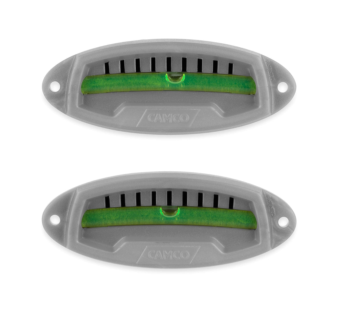 CAMCO 25503 Camco Utility Trailer Bubble Levels - Features Graduated Markings for Easy RV Leveling - Easy Install w/Screws or Self-Adhesive Tape - 2-Pack (25503)