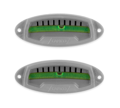 CAMCO 25503 Camco Utility Trailer Bubble Levels - Features Graduated Markings for Easy RV Leveling - Easy Install w/Screws or Self-Adhesive Tape - 2-Pack (25503)