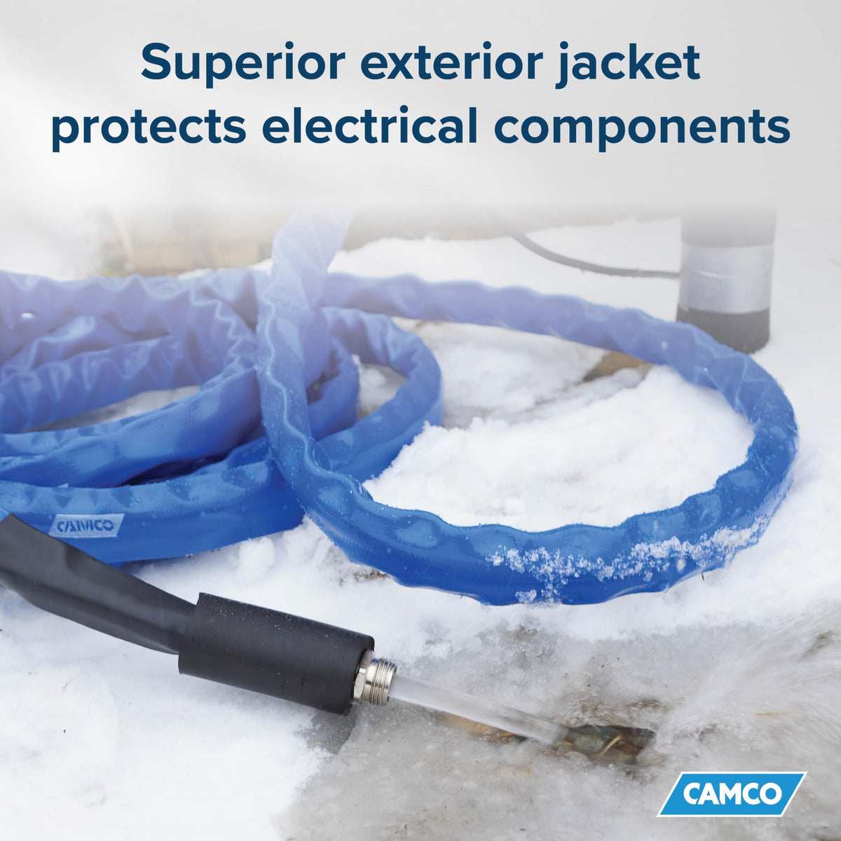 CAMCO 22922 Camco 25-Foot Heated Drinking Water Hose | Features Water Line Freeze Protection Down to -40°F/C & Energy-Saving Thermostat | Includes Adapter for Connection to Either End of Hose (22922)