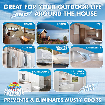 STAR BRITE 085412 STAR BRITE No Damp Moisture Absorber & Dehumidifier - Simple, Portable, Humidity Control for Boats, RVs, Seasonal Homes & More - Prevent Musty Odor & Moisture Damage