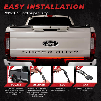 PUTCO 9202060-06 Putco 60" Blade LED Tailgate Light Bar Red/White LEDs & Plug-N-Play Quick Connect Harness - Fits Ford F250/F350 2017-2019