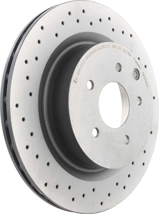 BREMBO 09.7356.2X Brembo 09.7356.2X Xtra UV Coated Pillar Vented drilled Rear Brake Rotor NISSAN OE# 43206CD005