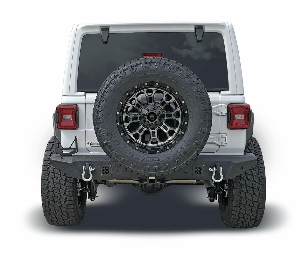TRAILFX JL06T Rear Bumper Fits Jeep Wrangler JL 2018–2025 One-Piece Textured Black Steel Bumper, Direct-Fit, 2 Inch Receiver, D-Ring Mounts & D-Rings, License Plate Bracket TrailFX JL06T