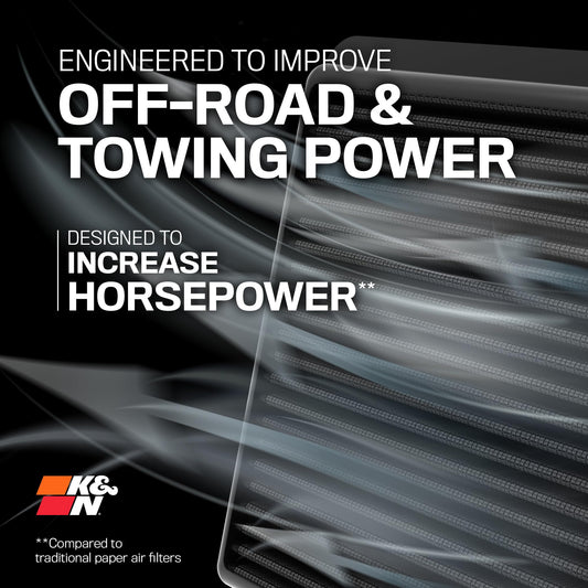 K&N FILTER 33-5100HBK K&N Performance Diesel Dryflow Lifetime Engine Air Filter: Increase Power: Premium, Washable: Compatible with 2020-2025 FORD: F250, F350, F450, F550, F600, 33-5100HBK