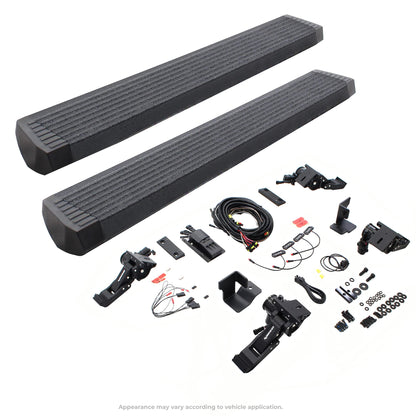 GO RHINO 20450674T Go Rhino E1 Running Boards & Install Hardware | Aluminum, Protective Bedliner Coating, Two Brackets Per Side | 20450674T | Fits 2018-2024 Jeep Wrangler JLU, 4-Door