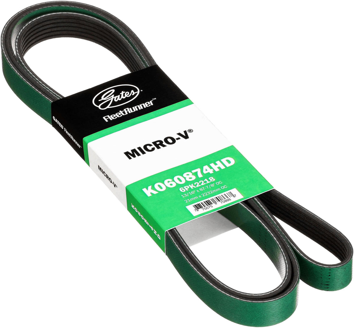 Gates K060874HD Genuine Automotive V-Ribbed Belt (Heavy Duty