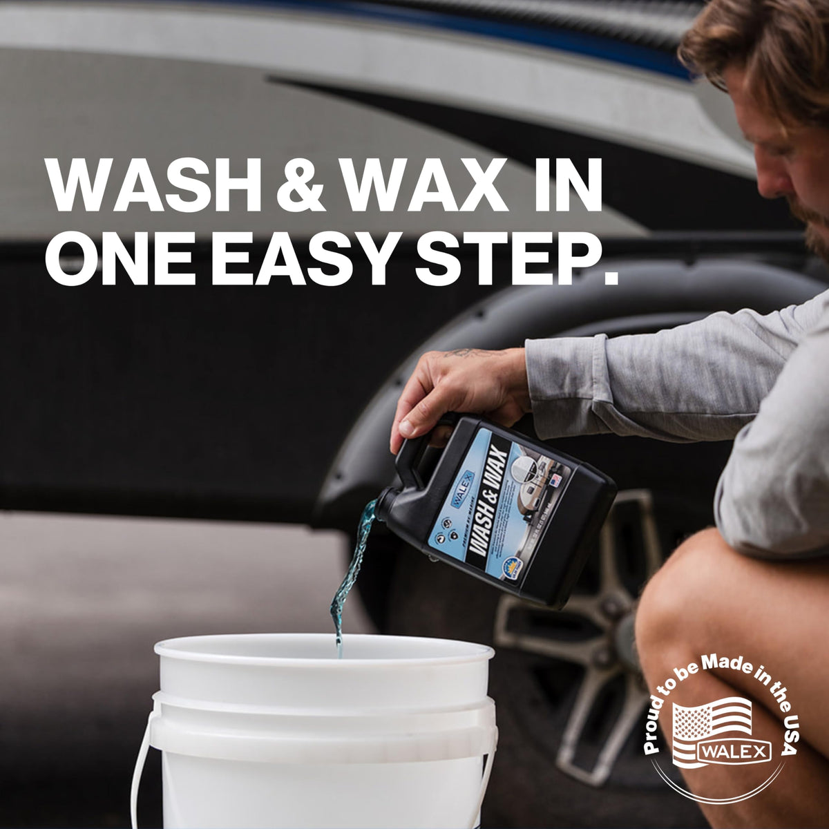 WALEX WALWW32 Walex Premium Wash & Wax - All-in-One High Foaming Formula - Cleans, Protects, and Adds brilliant shine to RV/Marine/Trailer/Auto surfaces - Cherry Fragrance, 32oz