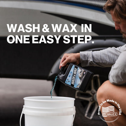 WALEX WALWW32 Walex Premium Wash & Wax - All-in-One High Foaming Formula - Cleans, Protects, and Adds brilliant shine to RV/Marine/Trailer/Auto surfaces - Cherry Fragrance, 32oz