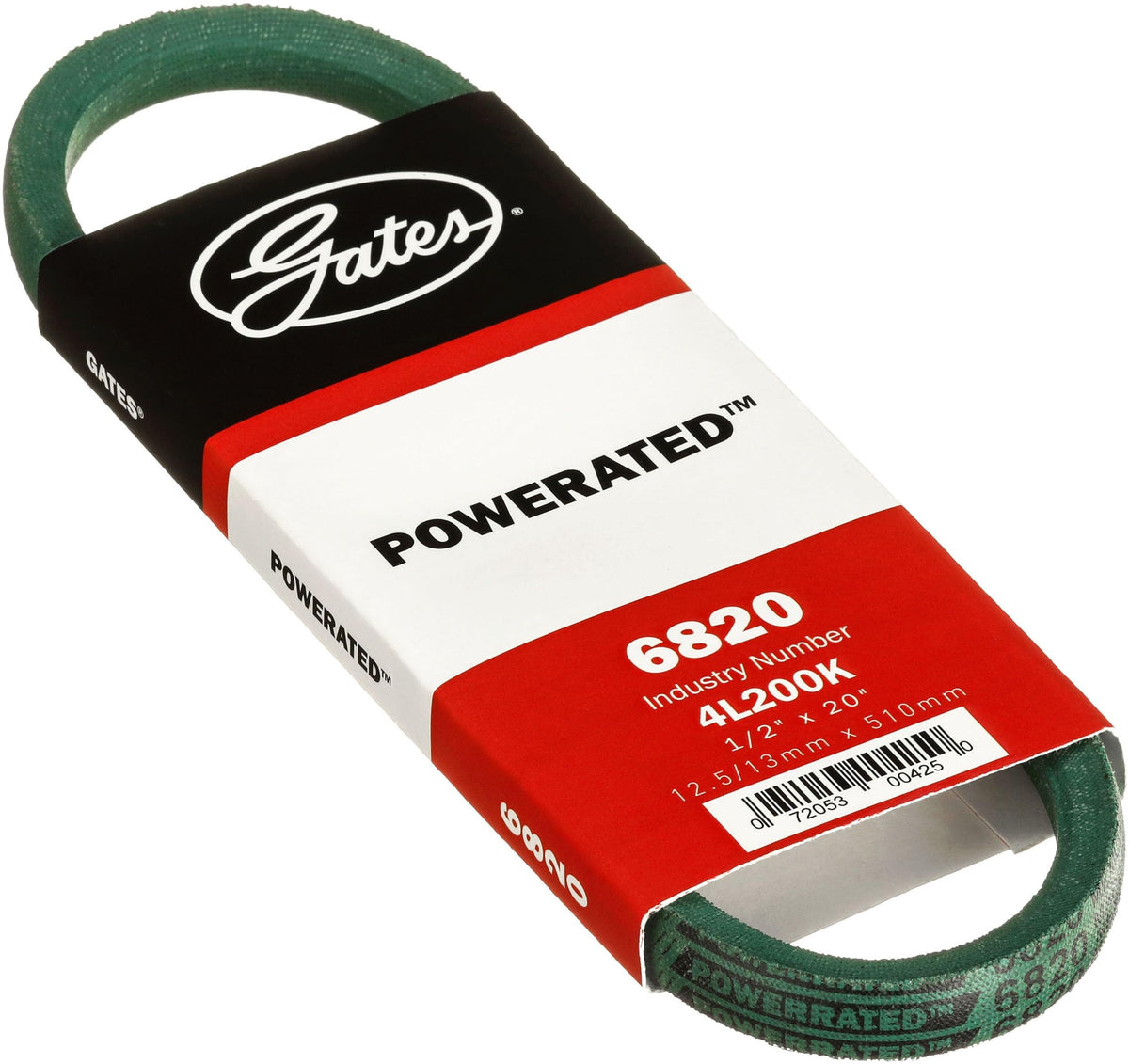Gates 6820 PoweRated FHP Medium Horse-Power V-Belt Black