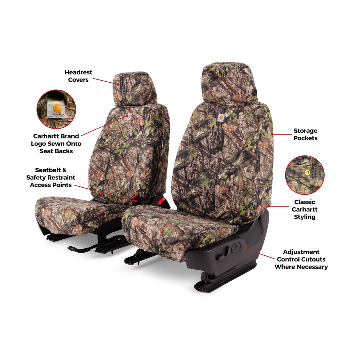 COVERCRAFT SSC3513CAMB Covercraft Carhartt Mossy Oak Camo SeatSaver Custom Seat Covers