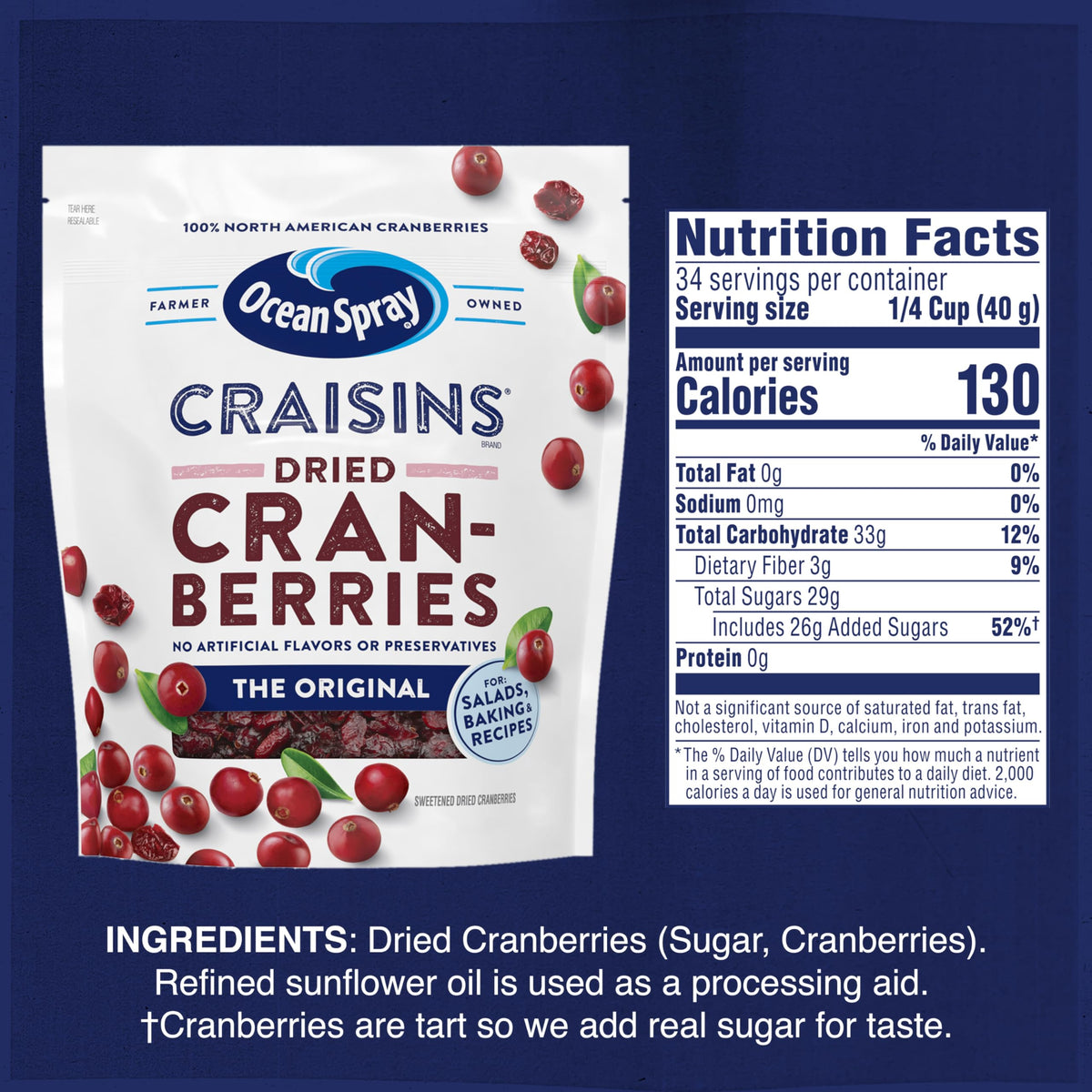 Ocean Spray Ocean Spray Craisins Original Dried Cranberries, 48 oz
