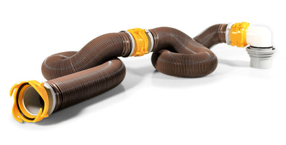 CAMCO 39625 Camco 39625 Revolution 20' Sewer Hose Kit with 360 Degree Swivel Fittings and 4-in1 Elbow Adapter, Ready to Use Kit with Hose and Adapter