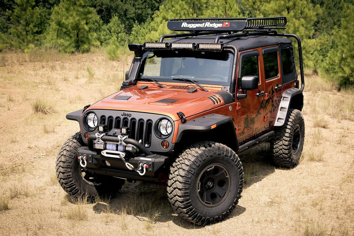 RUGGED RIDGE 11640.10 Rugged Ridge | Hurricane Flat Fender Flare Kit | 11640.10 | Fits 2007-2018 Jeep Wrangler JK