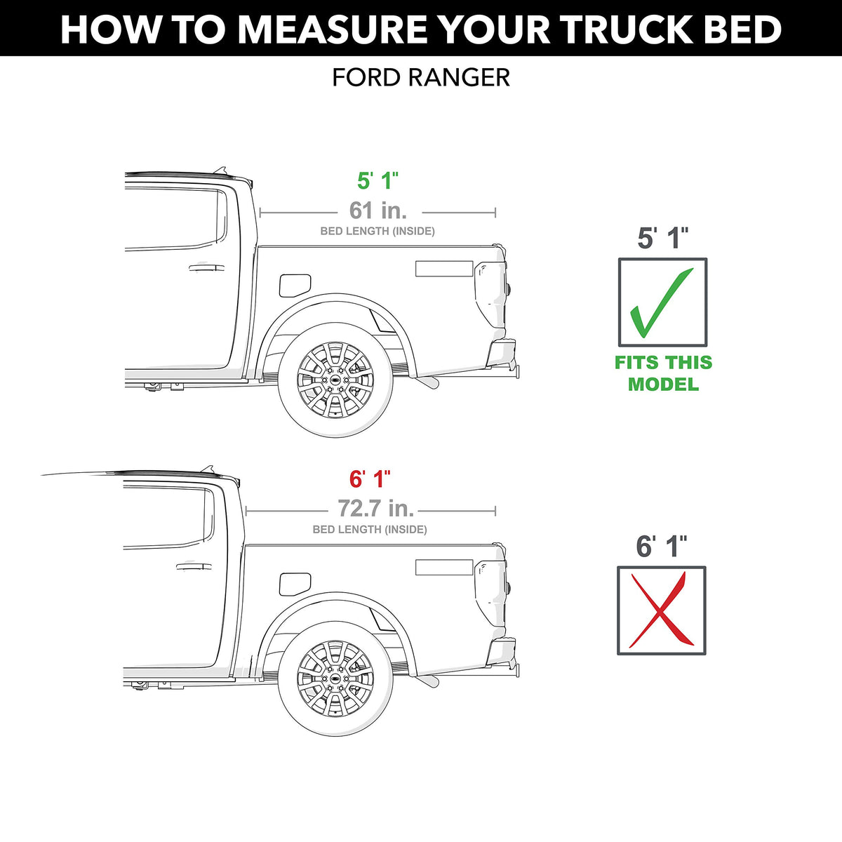 RealTruck T-80335 RealTruck Retrax RetraxPRO XR Retractable Truck Bed Tonneau Cover – T-80335 – Fits 2019 - 2023 Ford Ranger 5' 1" Bed (61")