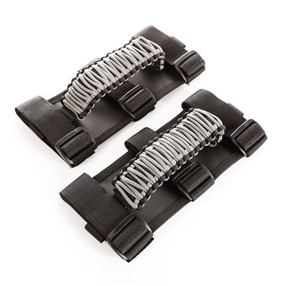 RUGGED RIDGE 13505.32 Rugged Ridge Grab Handles for Jeep Wrangler/Gladiator | Nylon, Black/Grey | 13505.32 | Fits 1955-2018 Jeep CJ/ Wrangler YJ/TJ/JK/JL/ Gladiator JT