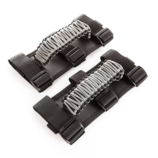 RUGGED RIDGE 13505.32 Rugged Ridge Grab Handles for Jeep Wrangler/Gladiator | Nylon, Black/Grey | 13505.32 | Fits 1955-2018 Jeep CJ/ Wrangler YJ/TJ/JK/JL/ Gladiator JT