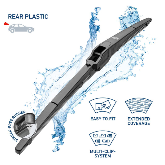 HELLA 358112921 Hella OE Quality 12 Inch All Seasons Streak-Free Rubber Rear Wiper Blade fits select Domestic, Asian and European vehicles / 9XW398114012T