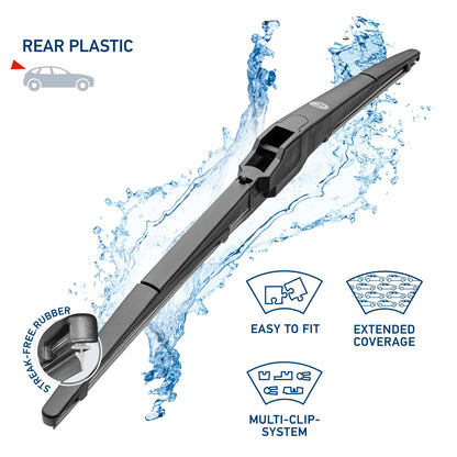 HELLA 358112941 Hella OE Quality 16 Inch All Seasons Streak-Free Rubber Rear Wiper Blade fit select Acura Chrysler Dodge Honda Hyundai Lexus Subaru Toyota / 9XW398114016T