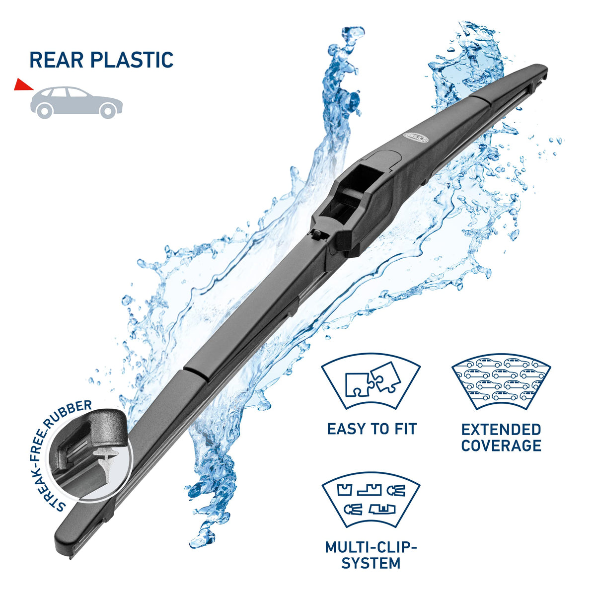 HELLA 358112931 Hella OE Quality 14 Inch All Seasons Streak-Free Rubber Rear Wiper Blade fits select Acura Chrysler Dodge Ford Honda Hyundai Infiniti Isuzu Jeep Kia Mazda Mitsubishi Nissan Toyota Volvo / 398114014T