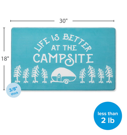 CAMCO 53435 Camco Life is Better at The Campsite Anti-Fatigue Kitchen Mat - Features RV Sketch Design - Reduces Discomfort While Standing for Extended Time - Features a Non-Slip Surface - 30 x 18 x 3/4 in (53435)