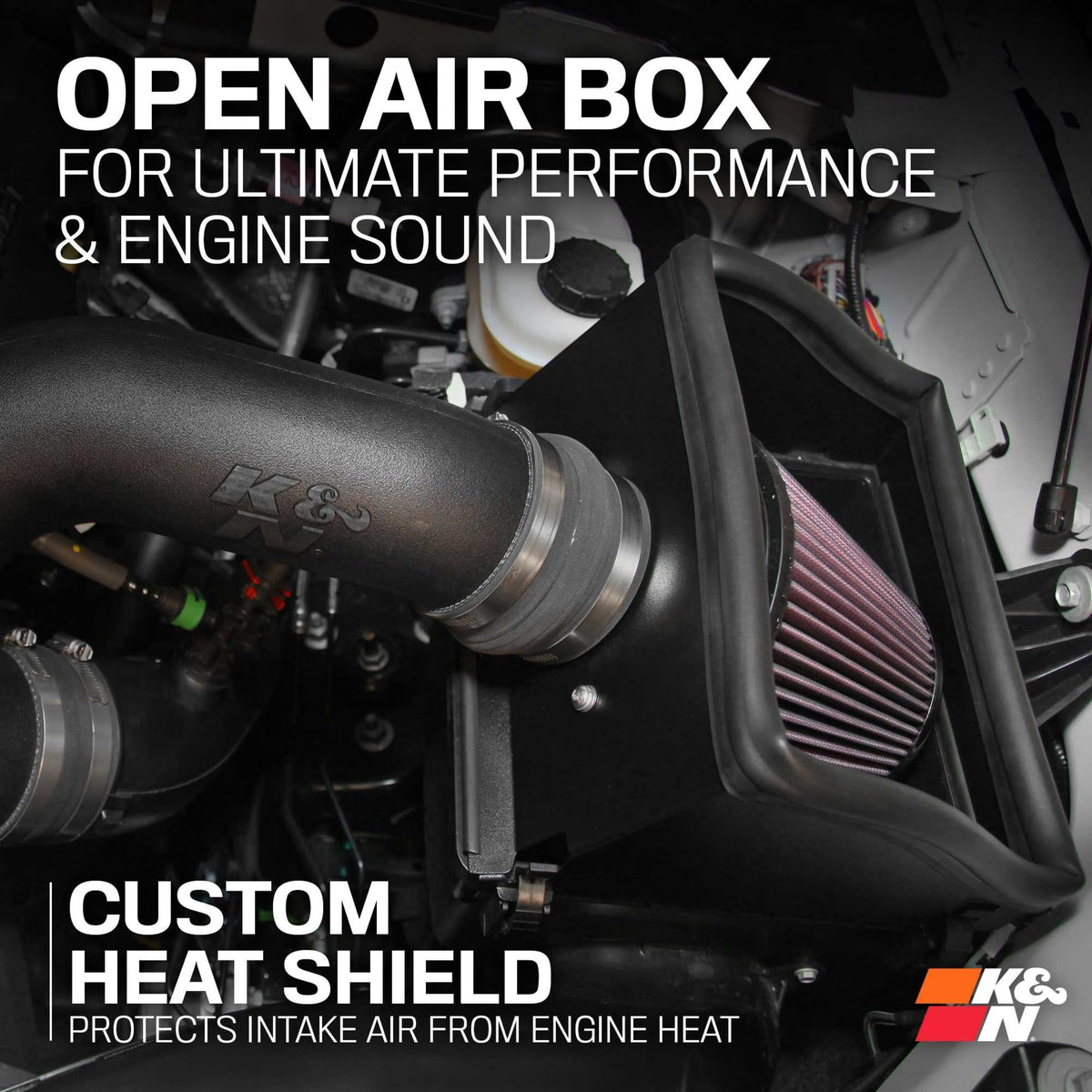 K&N FILTER 63-2593 K&N Cold Air Intake System: High-Flow Air Filter, Increase Performance & Towing: Compatible with 2015-2026 FORD: F150 V6 2.7L, 63-2593