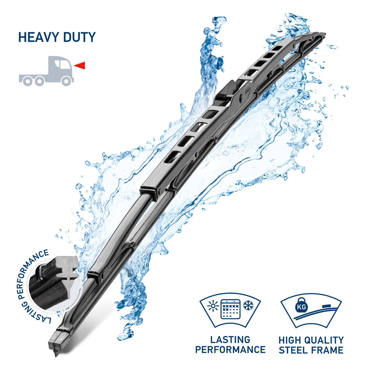 HELLA 191398261 Hella OE Quality 26 Inch All Seasons Graphite-Coated Rubber Heavy Duty Wiper Blade (Single Blade) / 191398261