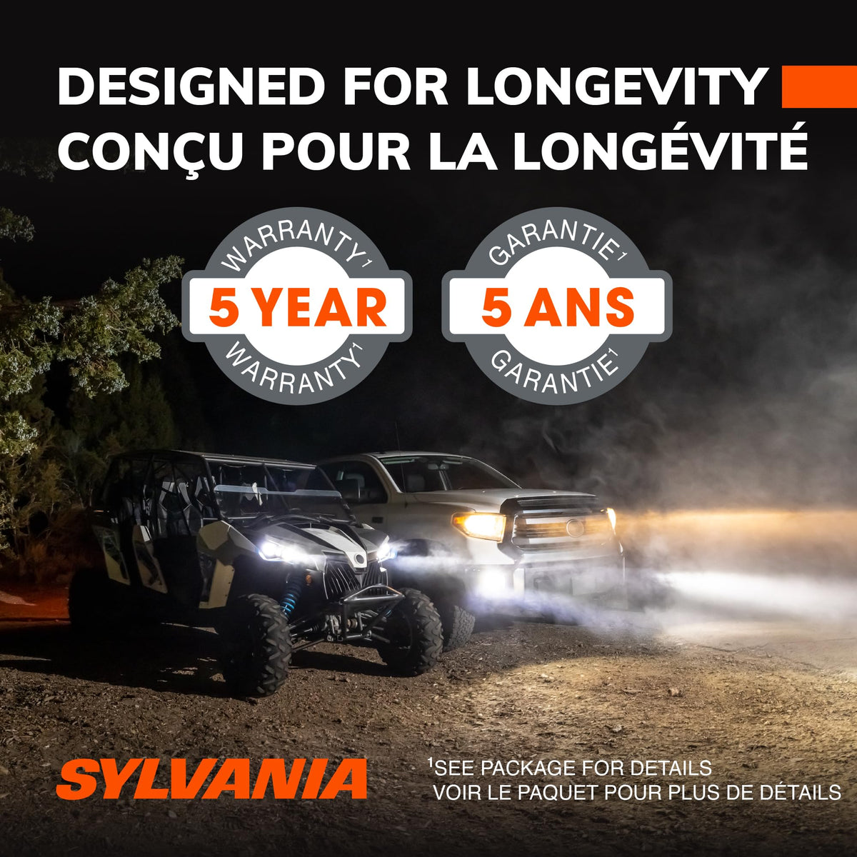 SYLVANIA 9007SL.BX2 Sylvania 9007 LED Powersport Headlight Bulbs for Off-Road Use or Fog Lights - 2 Pack