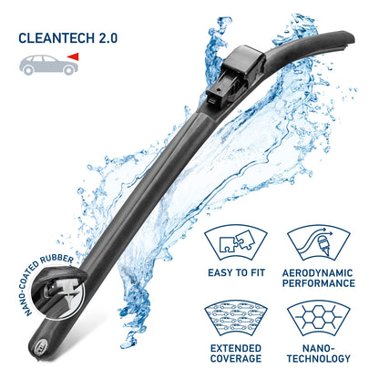 HELLA 358054171 Hella OE Quality 17 Inch All Seasons Nano-Coated Rubber Cleantech Wiper Blade (Single Blade) fits select Domestic, Asian and European vehicle applications / 358054171