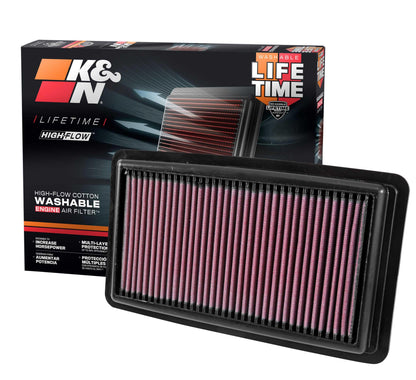 K&N FILTER 33-5041 K&N High-Flow Original Lifetime Engine Air Filter: Increase Power: Premium, Washable: Compatible with Select 2016-2026 Acura/Honda: MDX, TLX, Odyssey, Pilot, Passport, Ridgeline, 33-5041