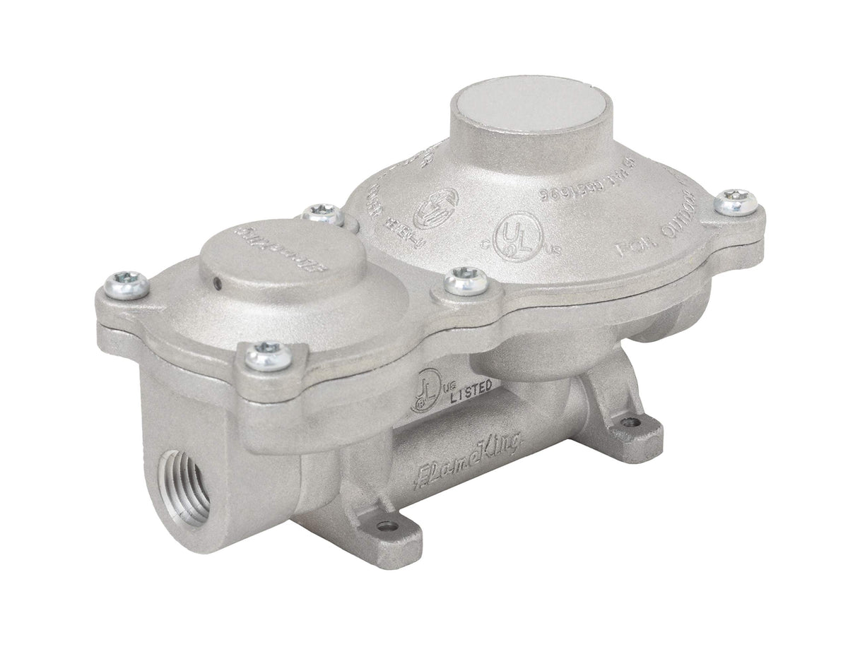FLAME KING G2R150B Flame King 150,000 BTU Vertical Mounted 2-Stage Propane LP Regulator for RVs, Vans, Trailers, Campers, 100LB Tanks, ASME Tanks, Generators