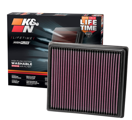 K&N FILTER 33-2990 K&N High-Flow Original Lifetime Engine Air Filter: Increase Power: Premium, Washable: Compatible with 2011-2021 BMW: (See Product Description for Select Models), 33-2990