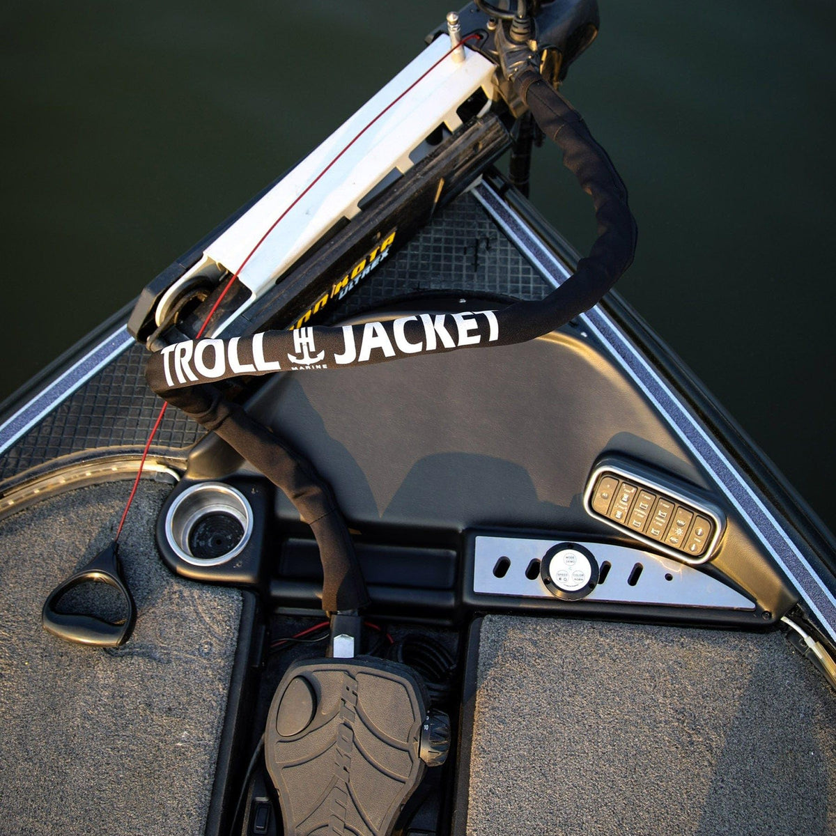 T-H MARINE GFTJ-1-DP T-H Marine G‑Force Troll Jacket Cable Sleeve - 60" Neoprene Trolling Motor Wire Organizer, 2 mm Heavy‑Duty Wrap with Hook & Loop, Fits Most Bow‑Mount Setups, Protects & Bundles Cables