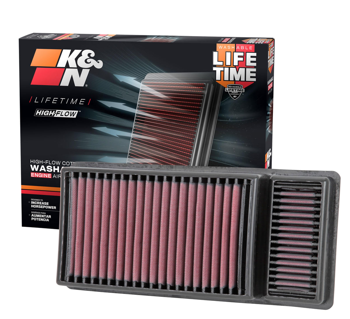 K&N FILTER 33-5010 K&N Performance Diesel High-Flow Lifetime Engine Air Filter: Increase Power: Premium, Washable: Compatible with 2011-2016 FORD: F250, F350, F450, F550, F650, 33-5010