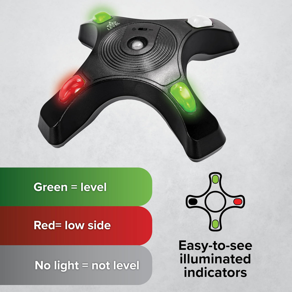 CAMCO 25505 Camco Camper EZ Level - Easy RV Leveling System - Features Illuminated Indicator Lights & Automatic Shut-Off Function when Not In-Use - Includes Pre-Installed On/Off Switch (25505)