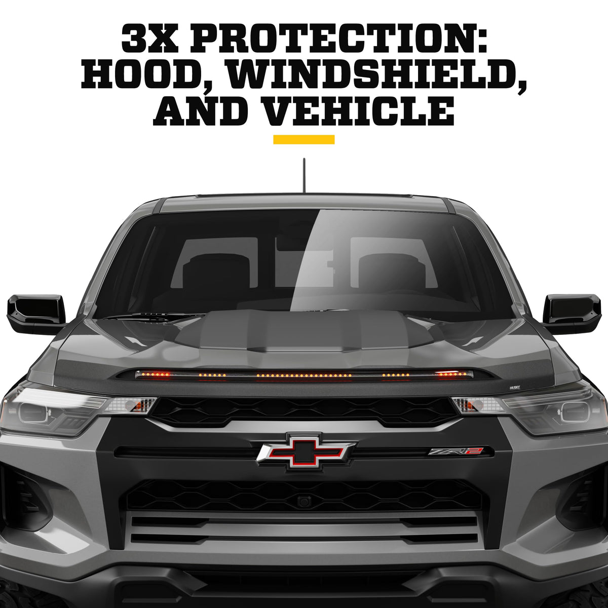 Husky Liners 2820183 Husky Liners Aeroskin Lightshield PRO Low Profile Deflector/Bug Shield – Fits 2021-2026 Ford Bronco – Hood, 1-pc Black - 2820183
