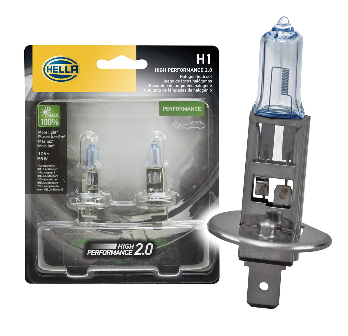 Hella H12.0TB H1 2.0TB High Performance Bulb, 12V, 55W, 2 Pack